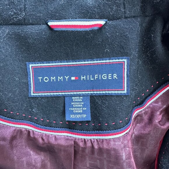 TOMMY HILFIGER Belted Faux-Fur-Trim Hooded Coat XS - Picture 3 of 4